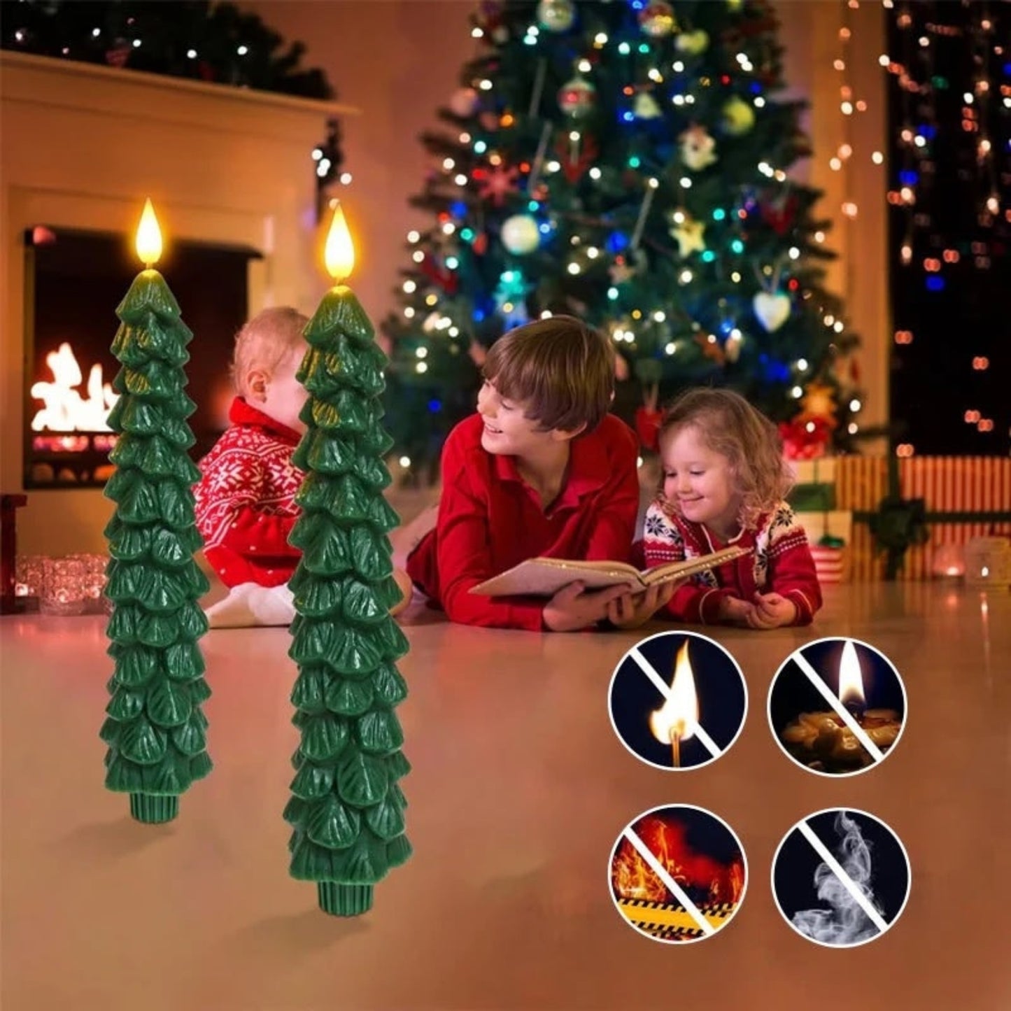 Christmas Flameless Taper Candles